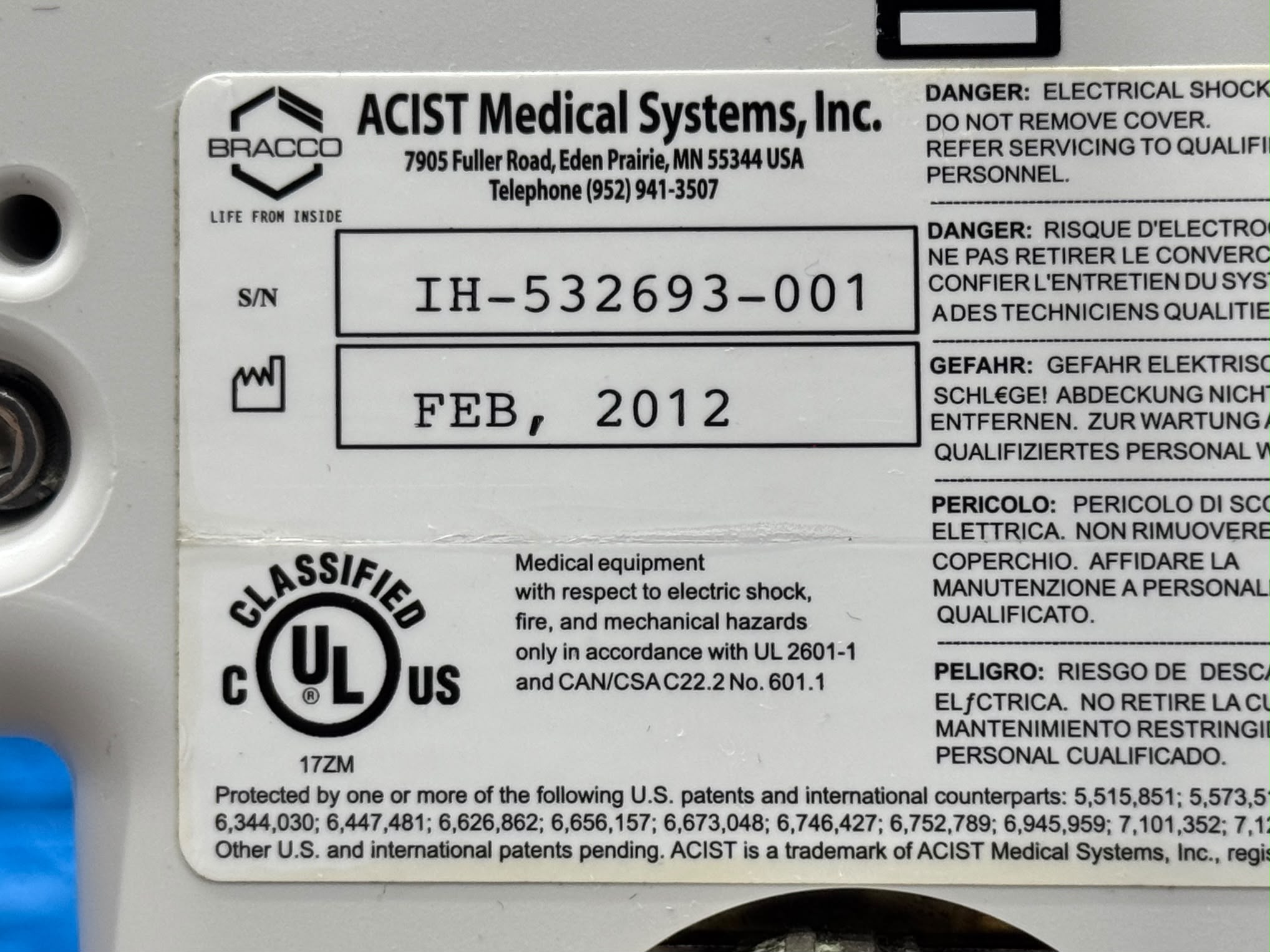 Used Bracco Acist CVi Injector System YOM: 2012