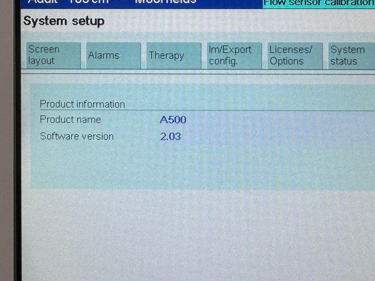 Used Dräger Perseus A500 Anesthesia YOM: 2015 