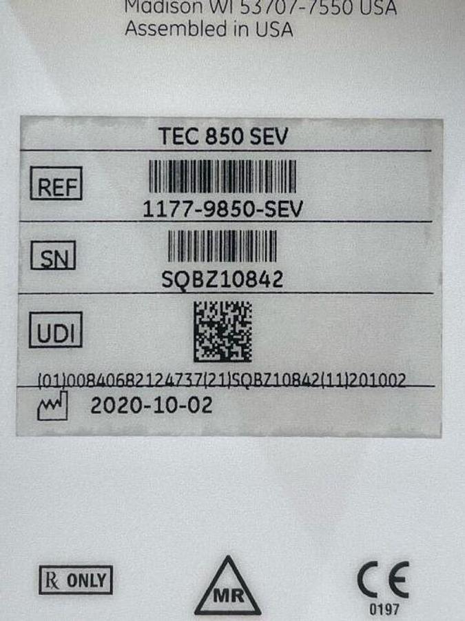 Used 2020 - GE Tec 850 Sevoflurane