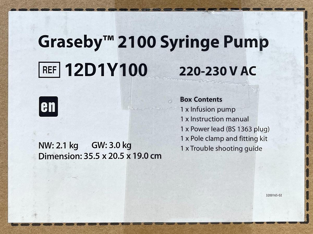 Smiths Medical Graseby 2100 Syringe Pump REF: 12D1Y100