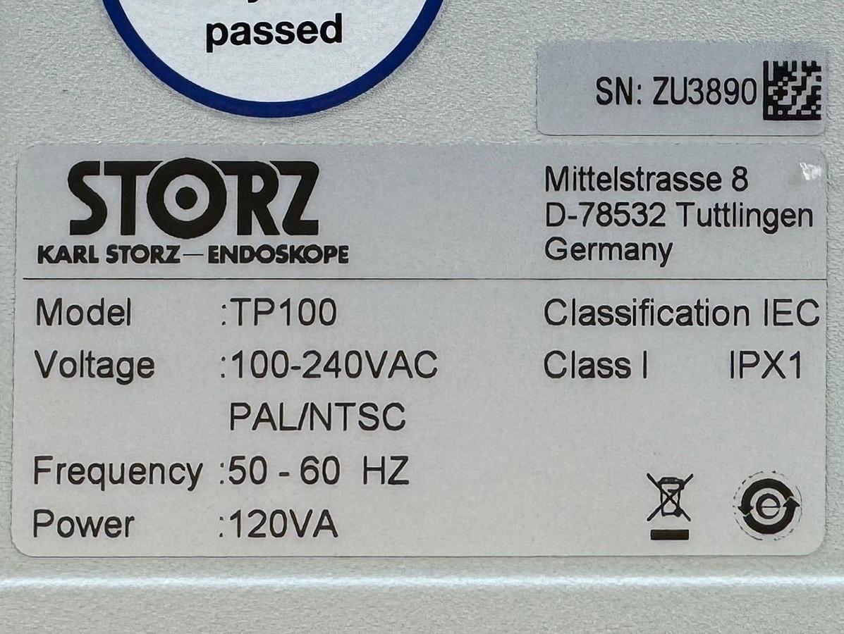 Used Karl Storz Tele Pack X LED TP 100 SN: ZU3890 Include Karl Storz Tele Cam SN: PT864874-H Karl Storz Light Cable And Keyboard