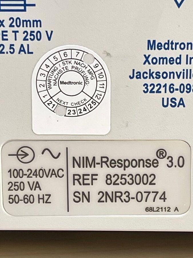 Used MEDTRONIC NIM Response 3.0, Monitor (REF: 8253002)