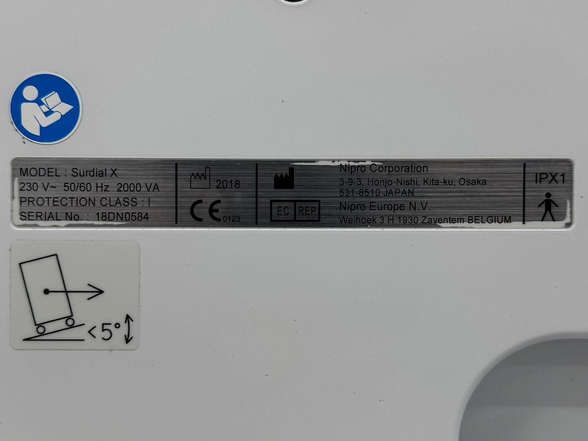 Used Nipro Surdial X Dialysis YOM: 2018 SN: 18DN0584 YOM: 2018