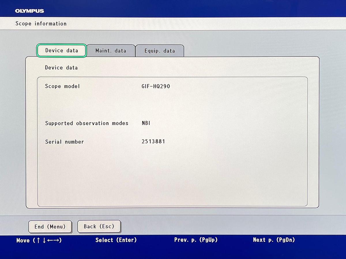 Used Olympus scope Model: GIF-HQ290