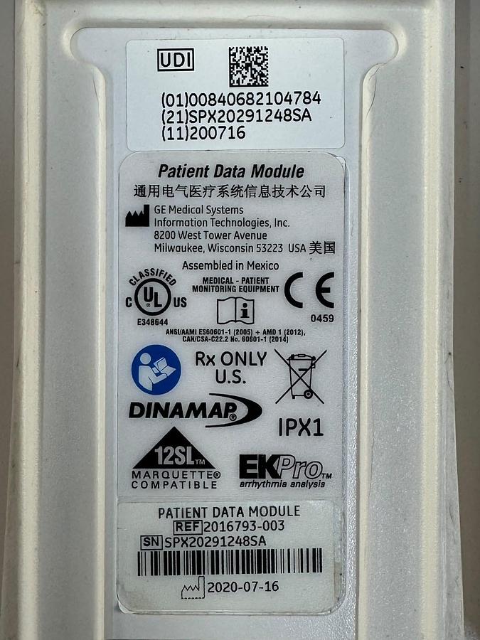 Used GE patient Data Module  REF: 2016793-003 - 8 Pieces