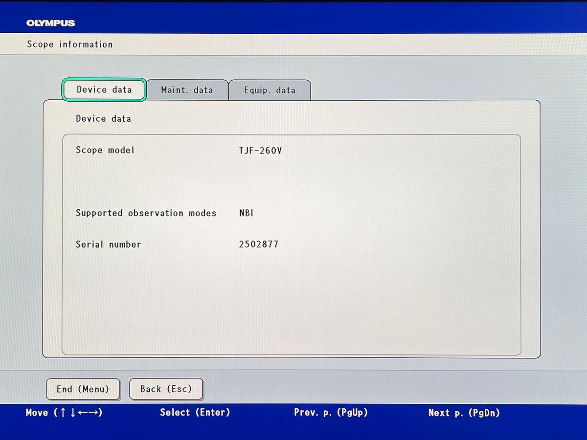 Used Olympus TJF-260V Duedenoscope