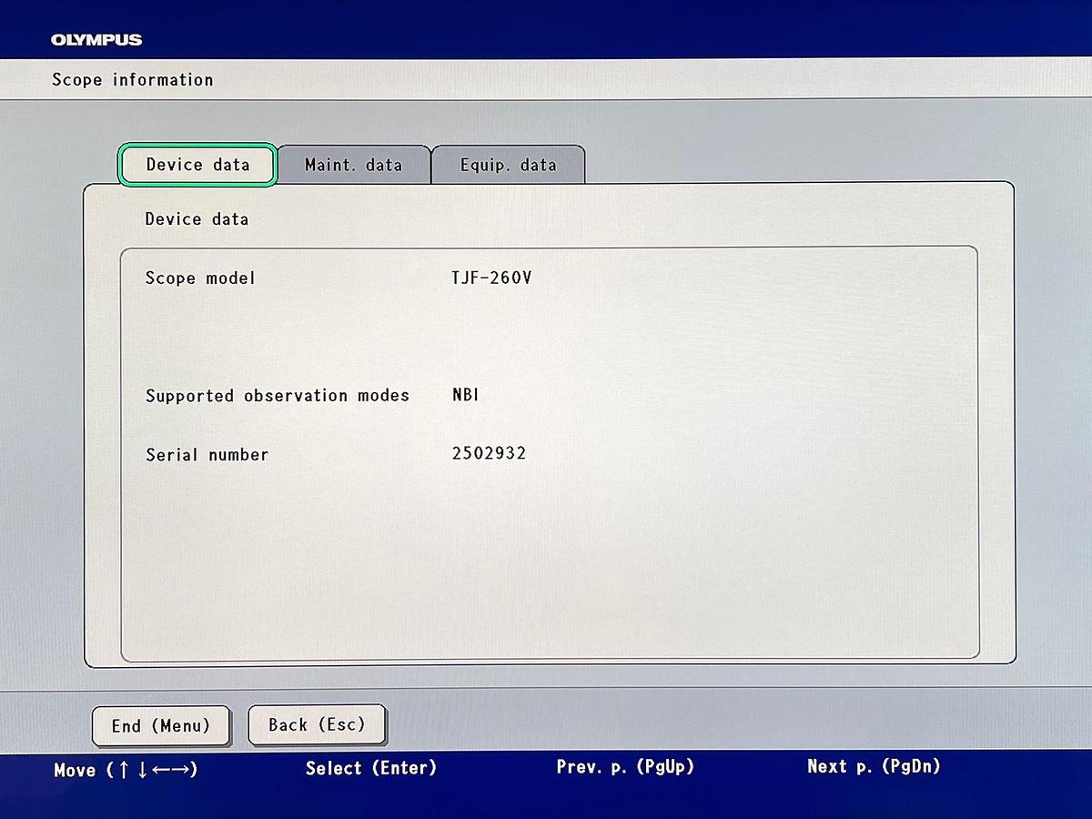Used Olympus TFJ-260V Duodenoscope