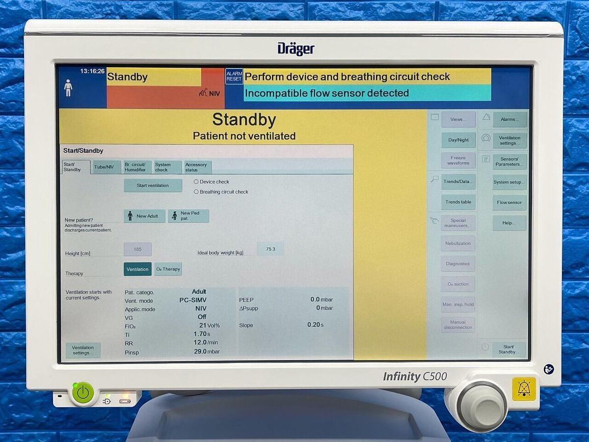 Used DRAEGER Dräger Evita Infinity V500 Ventilator YOM
