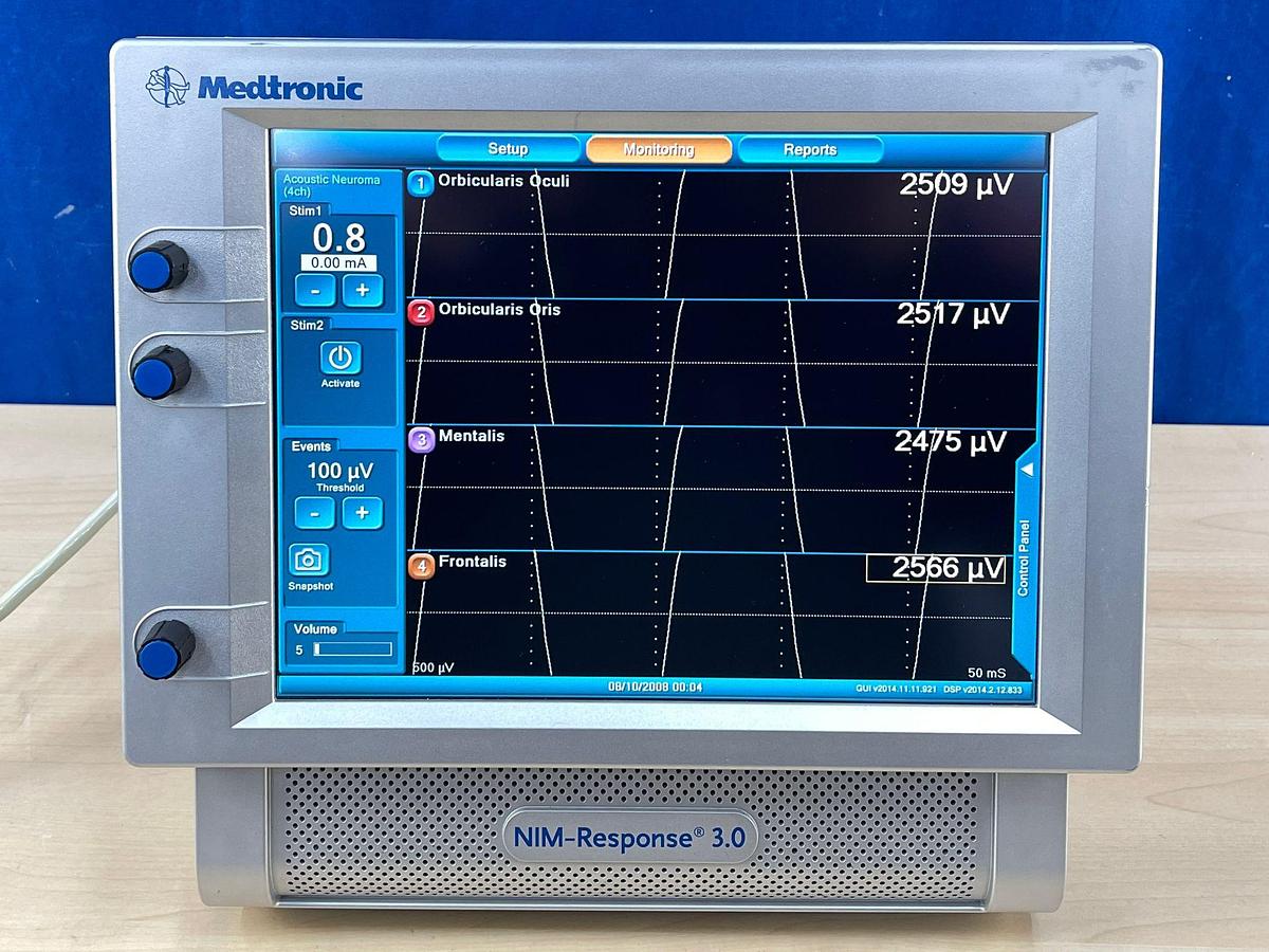 Used  For Sale MEDTRONIC NIM-Response 3.0 Nerve Monitoring System 8253001 SN: 2NR3-0707 Includ Medtronic  Nim 3.0 Patient Simulator  REF: 8253600 Nim Muting Detector REF: 68L1204