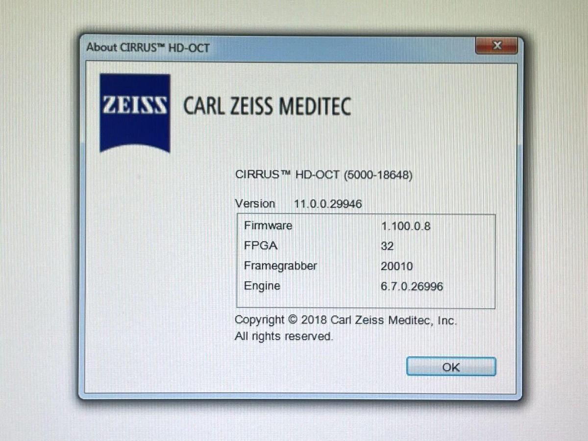 Used CARL ZEISS Cirrus HD OCT 5000, YOM 2017
