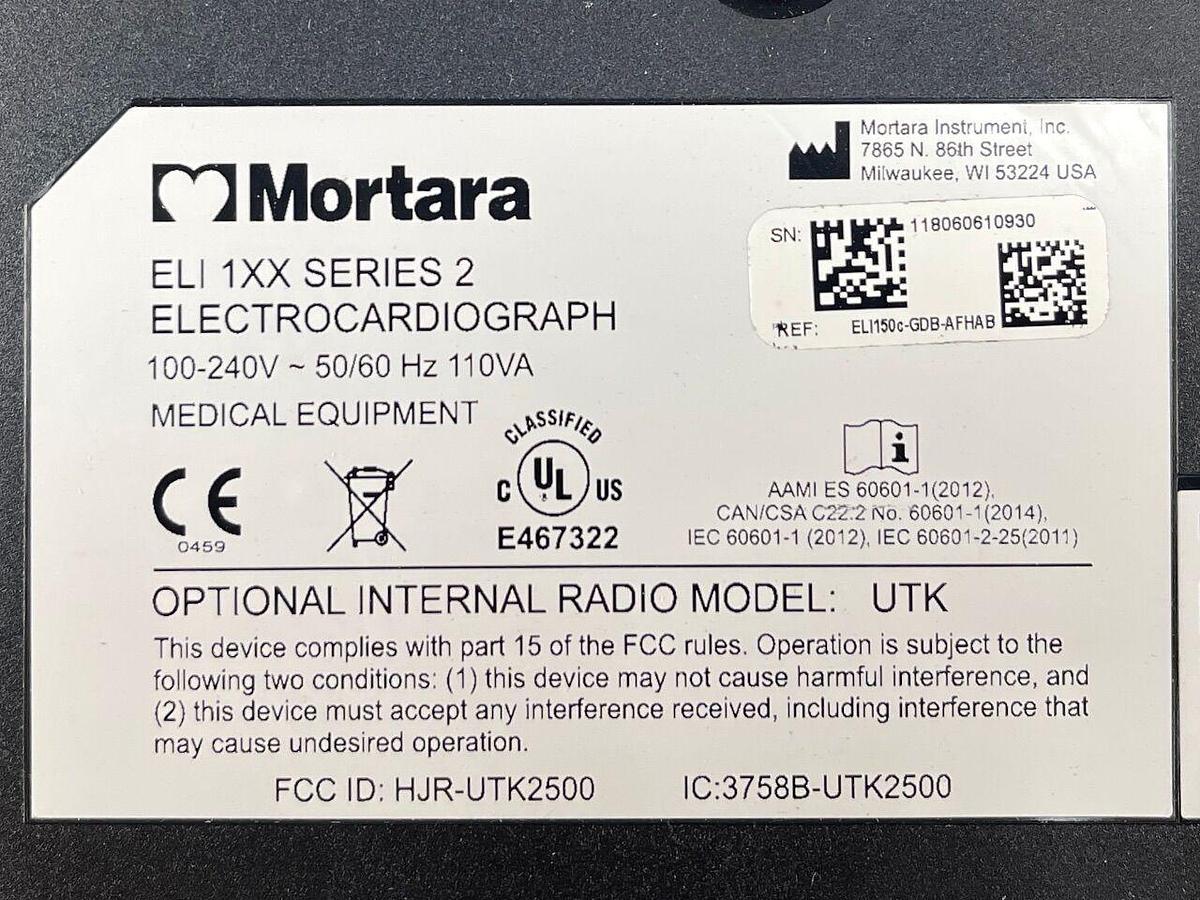 Used MORTARA ELI 150 ECG