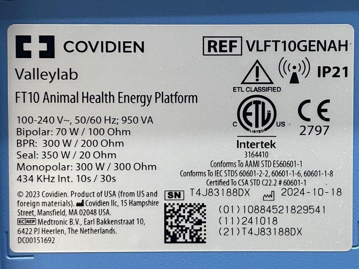 Used VALLEYLAB/COVIDIEN FT 10 YOM