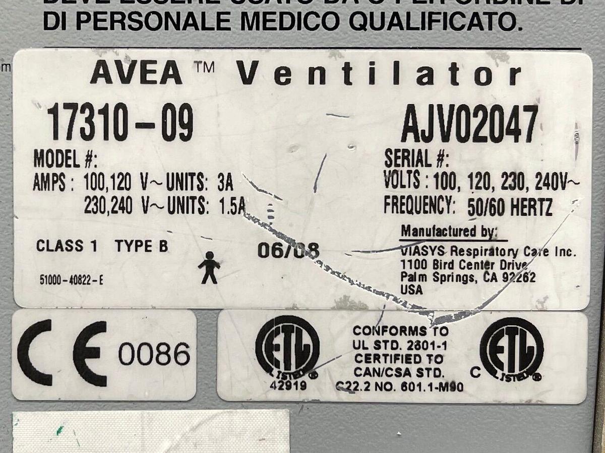 Used AVEA Carefusion Vaisys