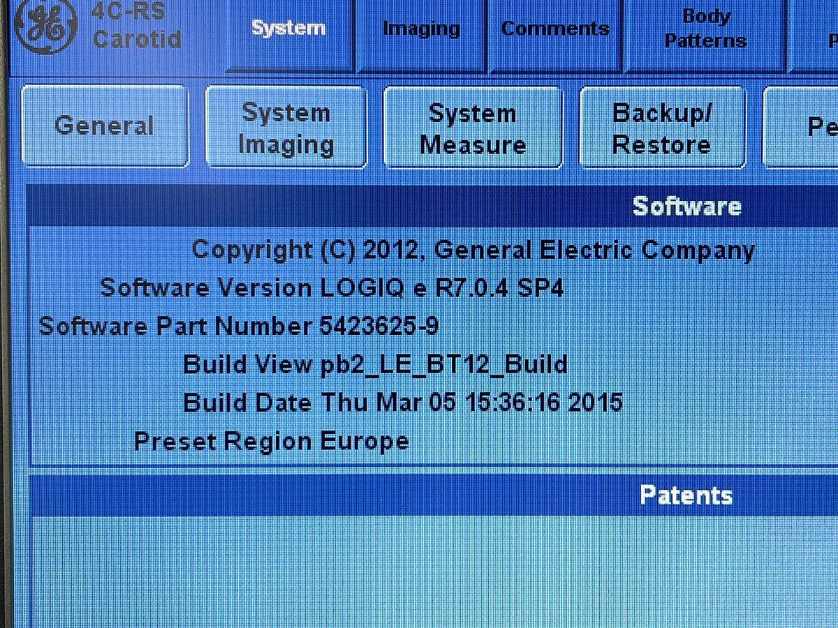 Used Ge Logiq E YOM: 2012 Probe 4C-RS YOM: 2017