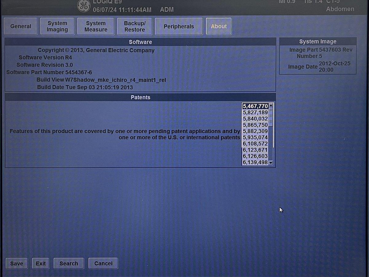 Used GE Logiq E9  YOM: 2014 With 4 Probes.