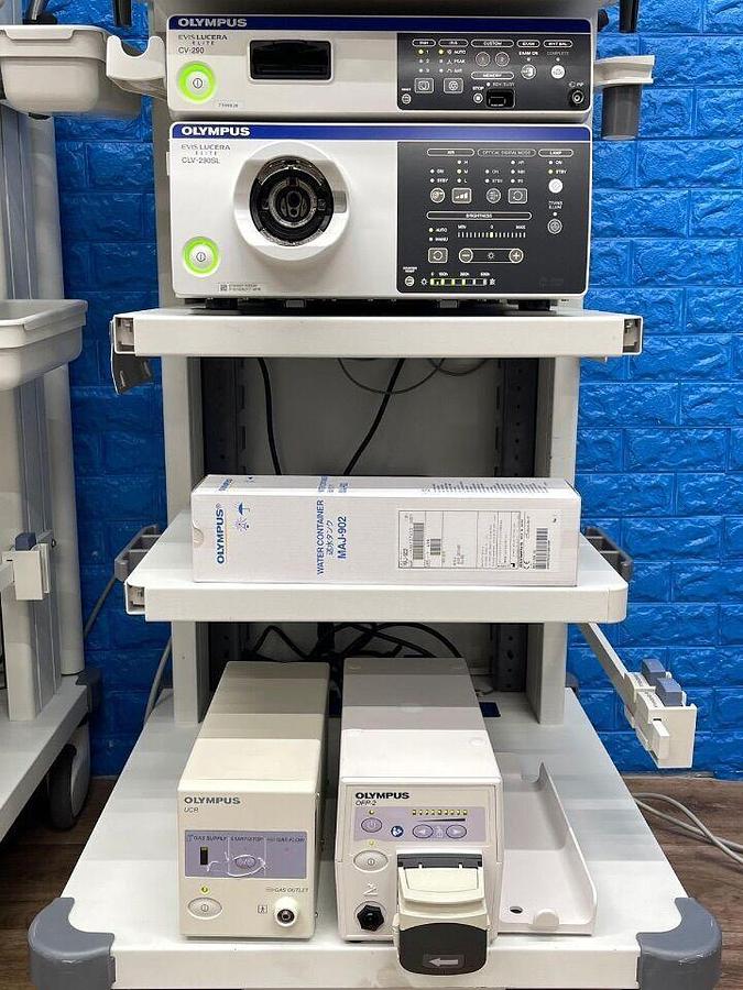 Used OLYMPUS CV-290 CLV-290 Complete Towers with 290 HD Gastro and 290 HD Long colonoscope Endoscopy Processor