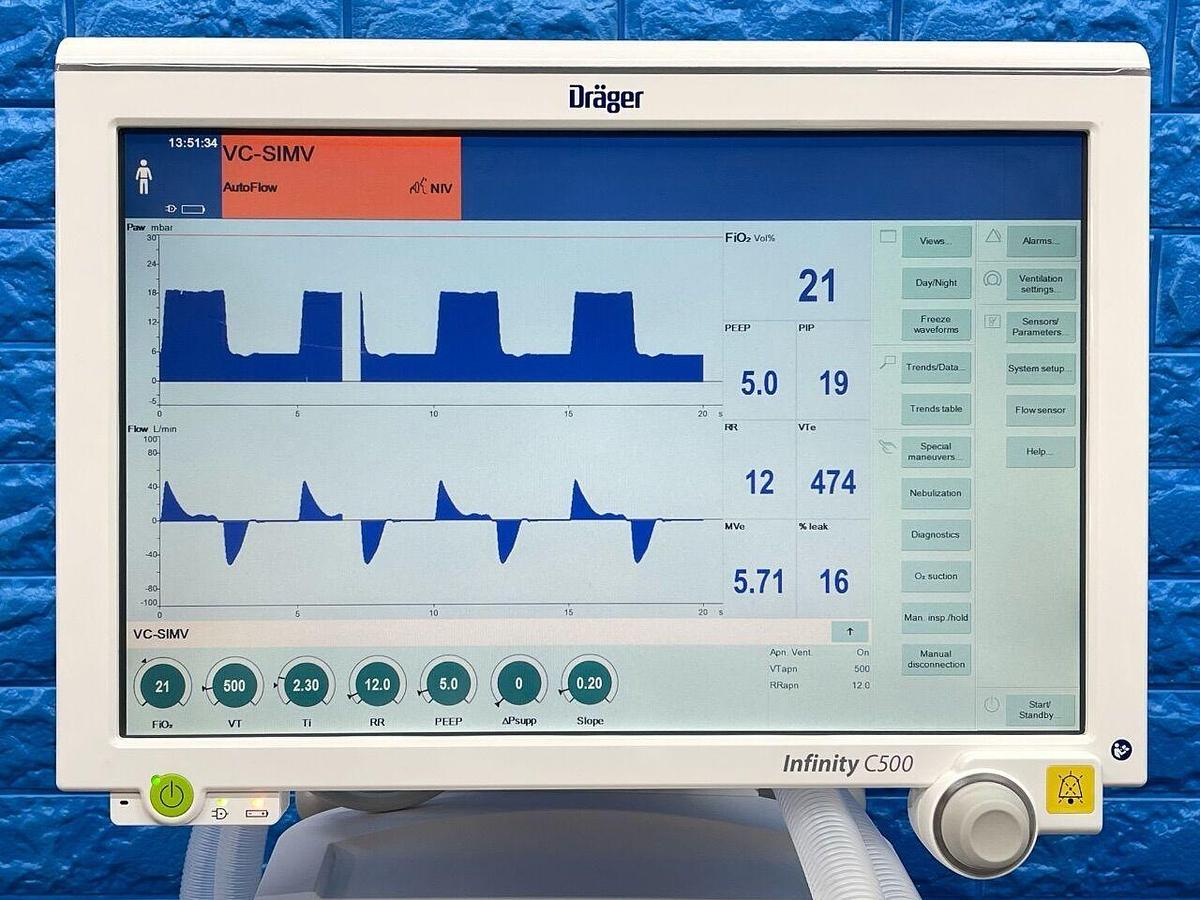 Used DRAEGER Dräger Evita Infinity V500 Ventilator YOM