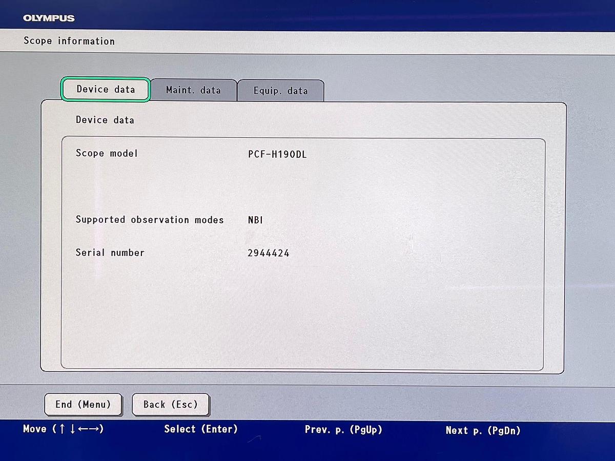 Used Olympus PCF-H190DL Colonoscope