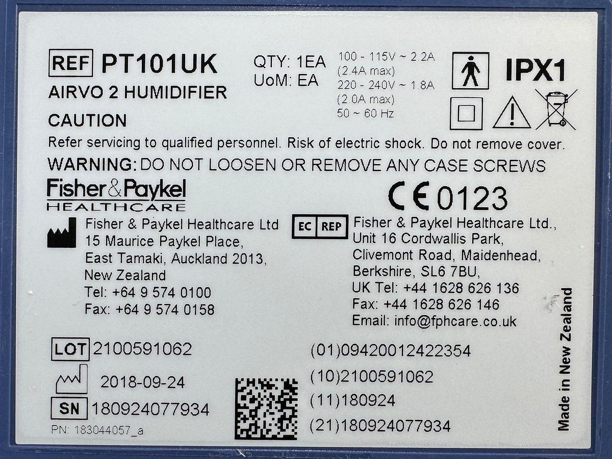 Used Fisher & Paykel Airvo 2 YOM: 2018