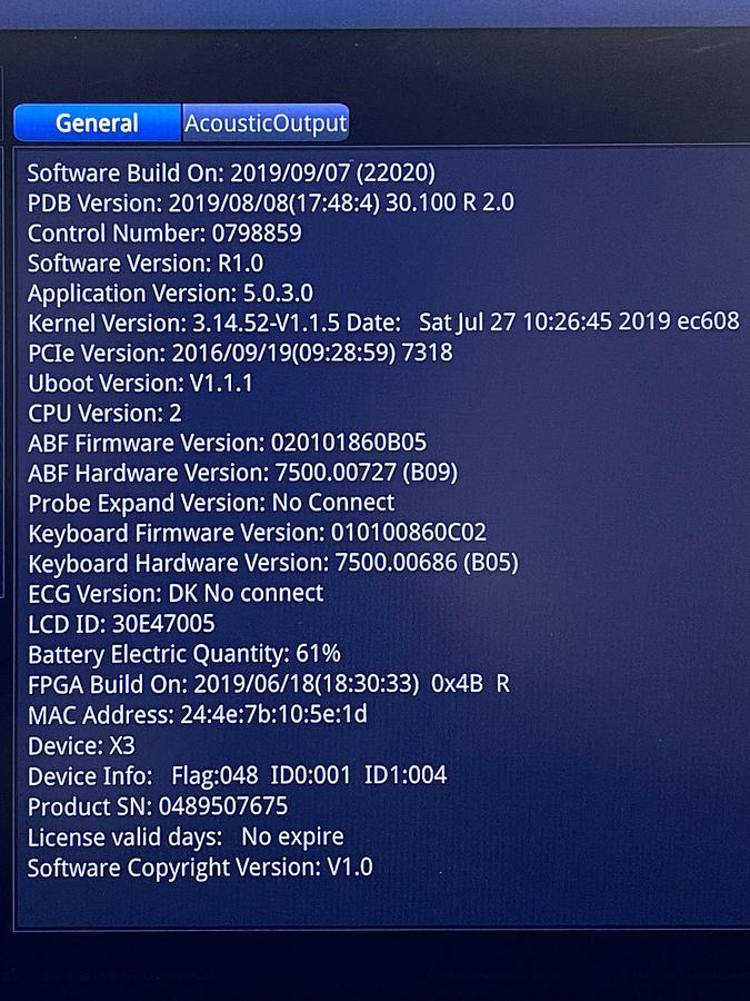 Used Sonoscape X3 Ultrasound YOM: 2019