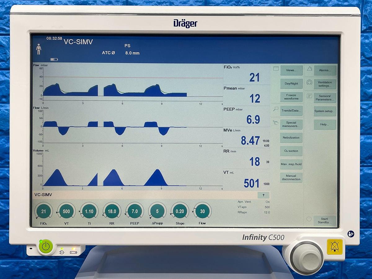 Used Dräger Evita InfinityV500 Ventilator, YOM: 2014