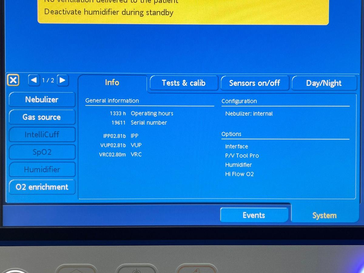 Used Hamilton G5 Ventilator YOM: 2020