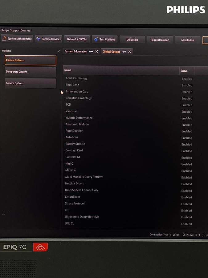 Used Philips EPIQ 7C Ultrasound  SW: HW A.1 YOM: 2016 SN: US616B0913 Probe  X5-1 