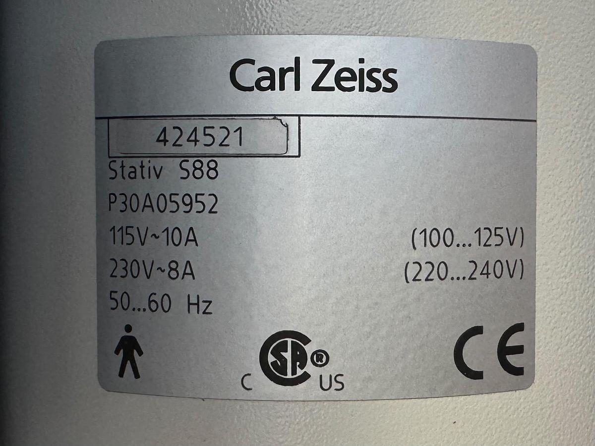 Used ZEISS S8 OPMI VARIO Stativ S88 Microscope REF: P30A05952