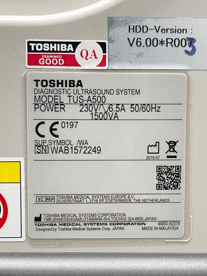 Used TOSHIBA Ultrasound Aplio 500 YOM: 2015 