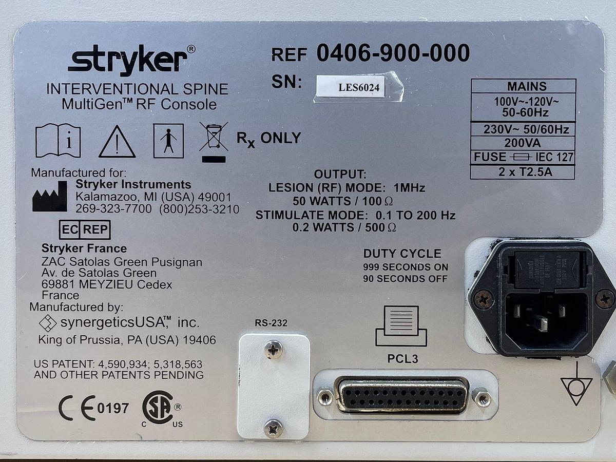 Used Stryker RF Multigen Console REF: 0406-900-000