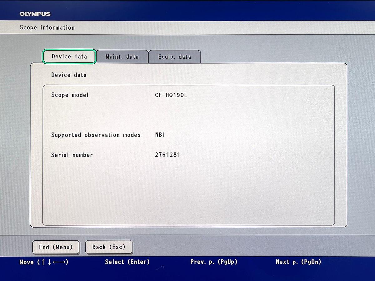 Used Olympus Scope Model: CF-HQ190L