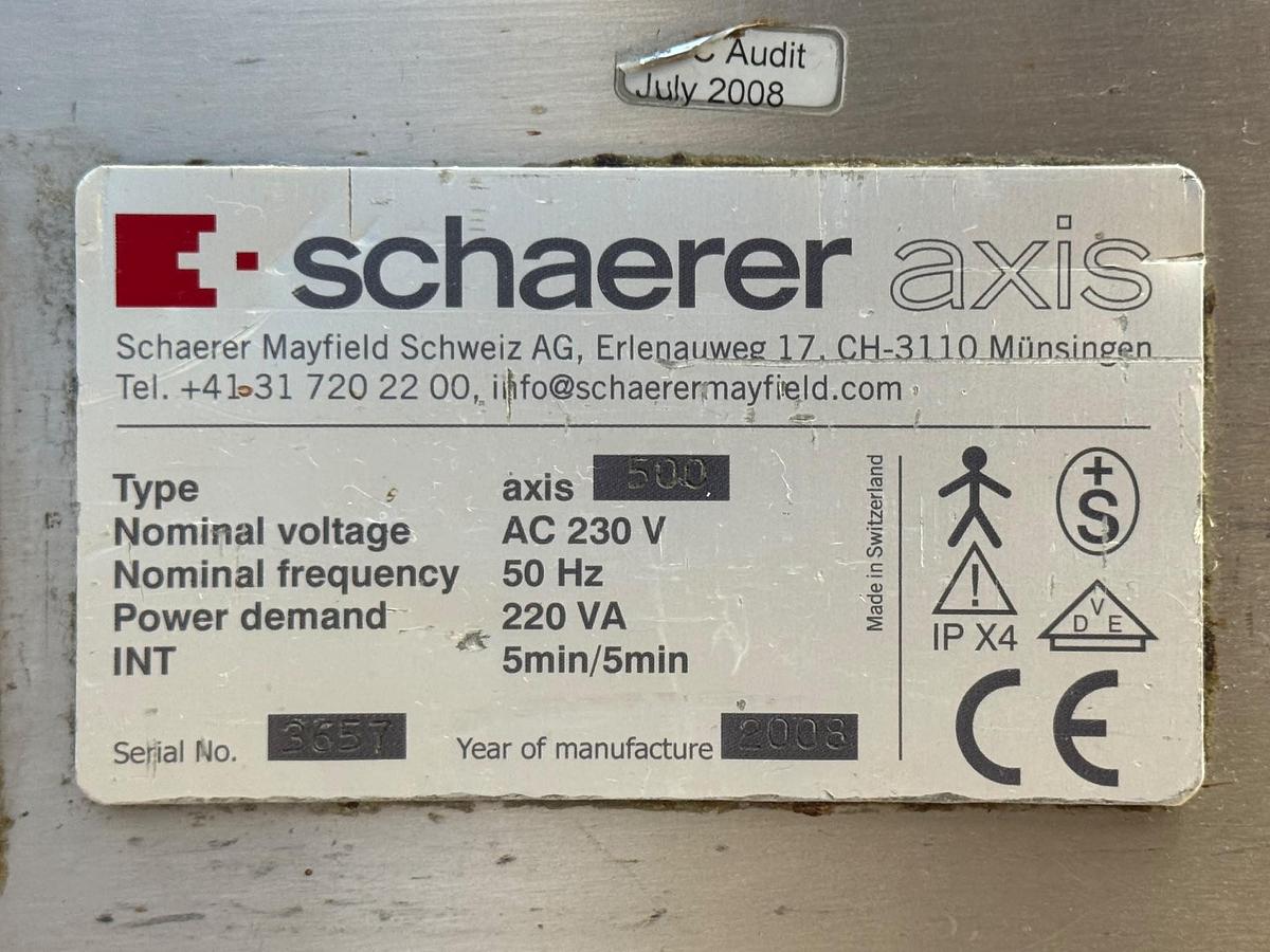 Used Schaerer Axis Table REF: Axis 500 YOM: 2008
