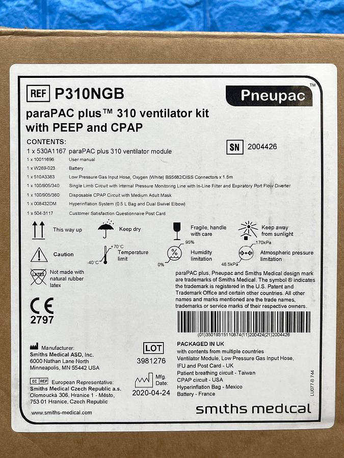 Pneupac ParaPac plus 310 Ventilator