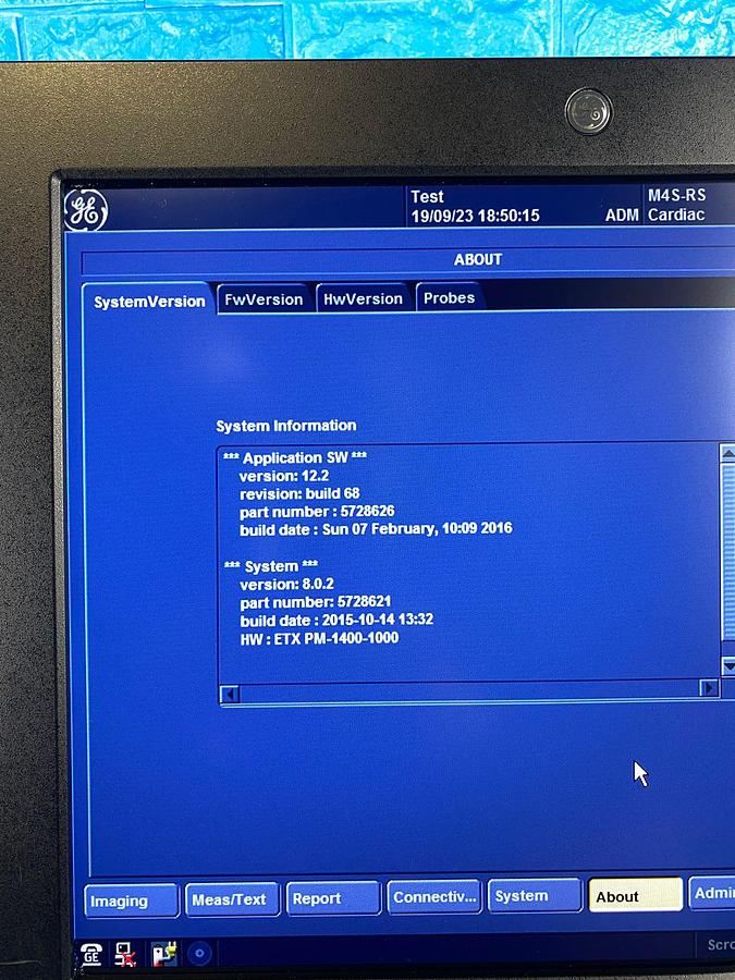 Used GE VIVID S6 YOM: 2013 Includes: M4S Cardiac Probe