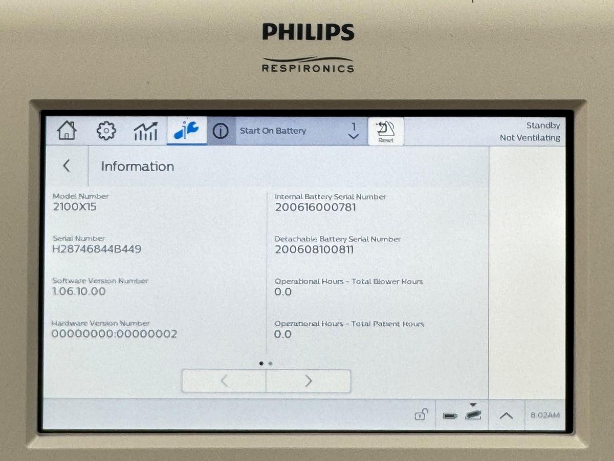 Philips Trilogy Evo Ventilator YOM: 2020