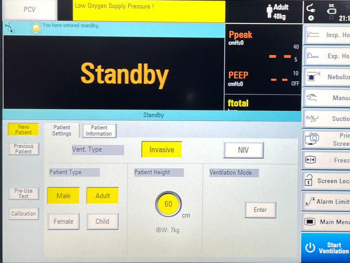 Used Aeonmed Ventilator VG 70 HR: 57 Minutes YOM: 2020   HR: 32 Minutes  YOM: 2020 