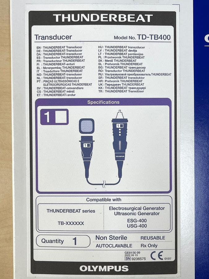 Used Olympus Thunderbeat Model: TD-TB400 YOM: 2022 -3 pieces