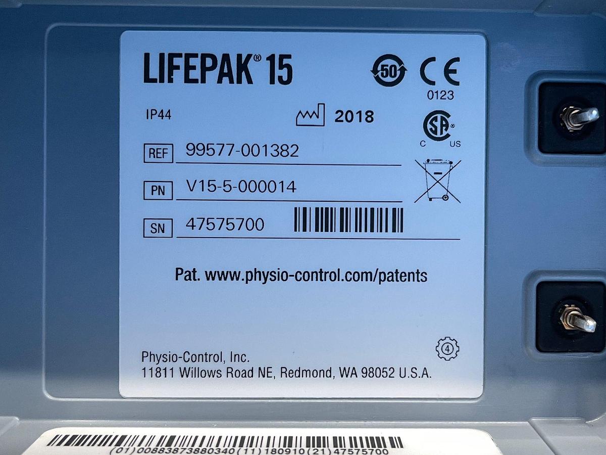Used PHYSIO-CONTROL Lifepak 15 Defibrillator 6x 2018 2x 2013 V15-2 Defibrillator
