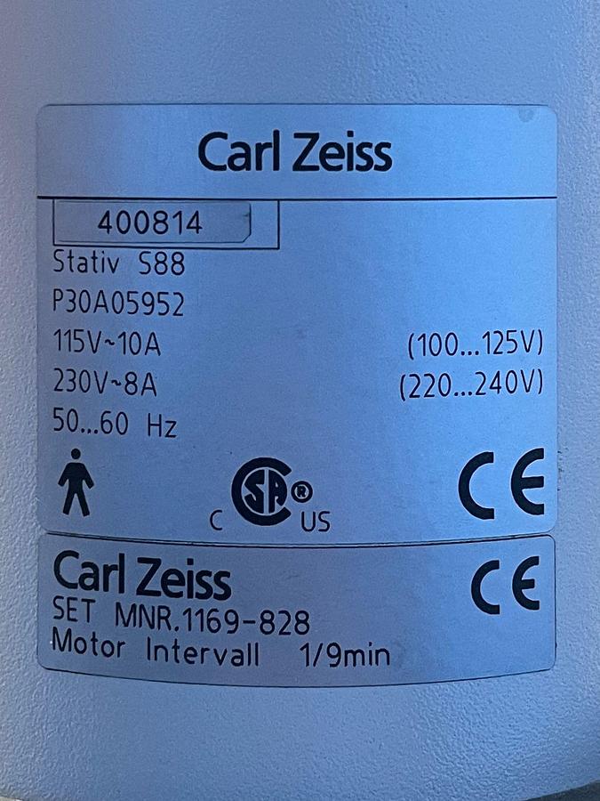 Used ZEISS Stativ S88 OPMI VARIO Microscope