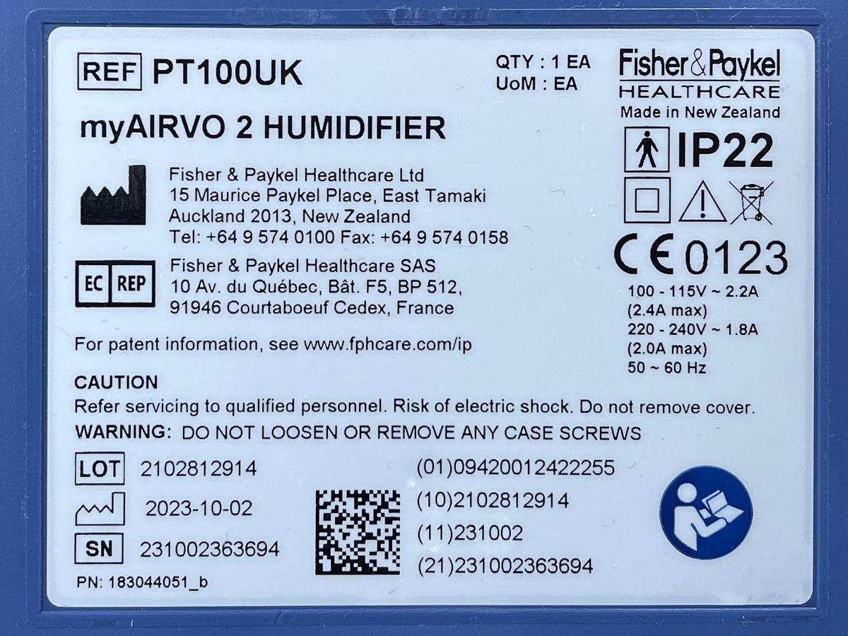 Used Fisher & Paykel MyAIRVO 2 Humidifier YOM: 2023