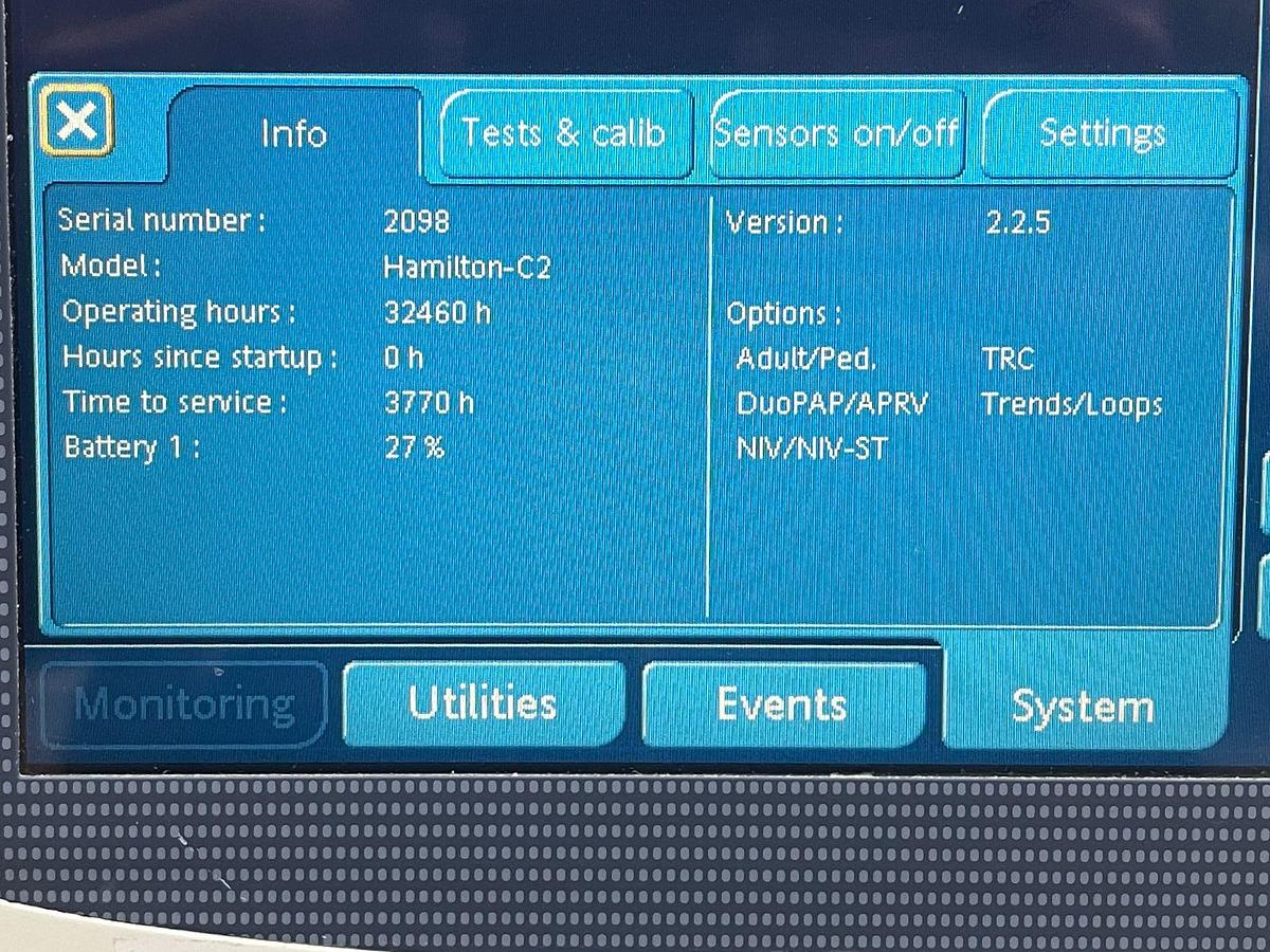 Used Hamilton C2 Ventilator
