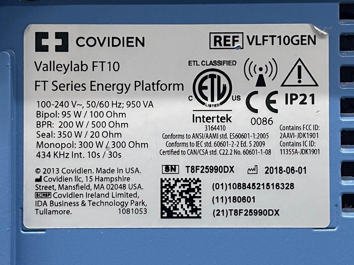 Used Covidien Valleylab FT10 YOM: 2018