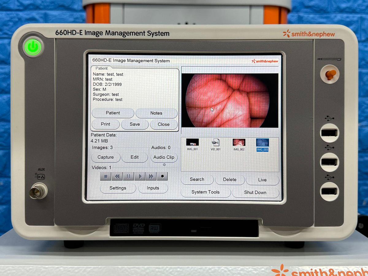 Used Smith & Nephew System Sony LED Monitor 26 Inch YOM: 2018 Smith & Nephew 660HD-E Image Management System YOM: 2021 Smith & Nephew LENS Integrated HD System YOM: 2018  Karl Storz Electronic Endoflator 264305 20  Smith & Nephew HD Camera Head 