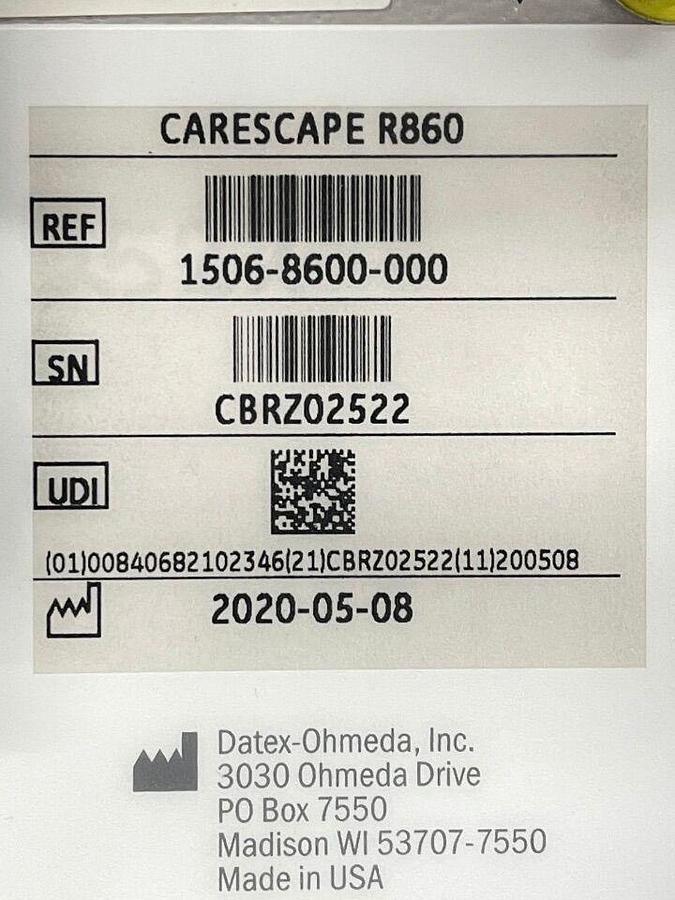 Used GE R860 Ventilator HR