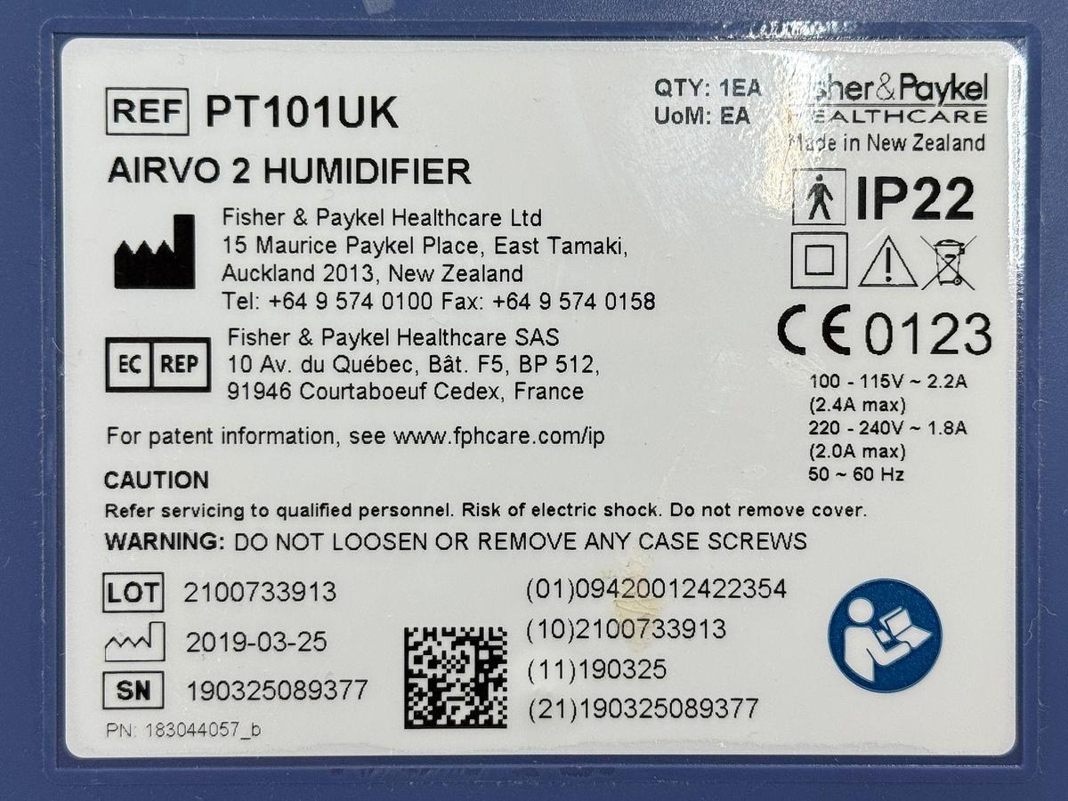 Used Fisher & Paykel Airvo 2 YOM: 2019