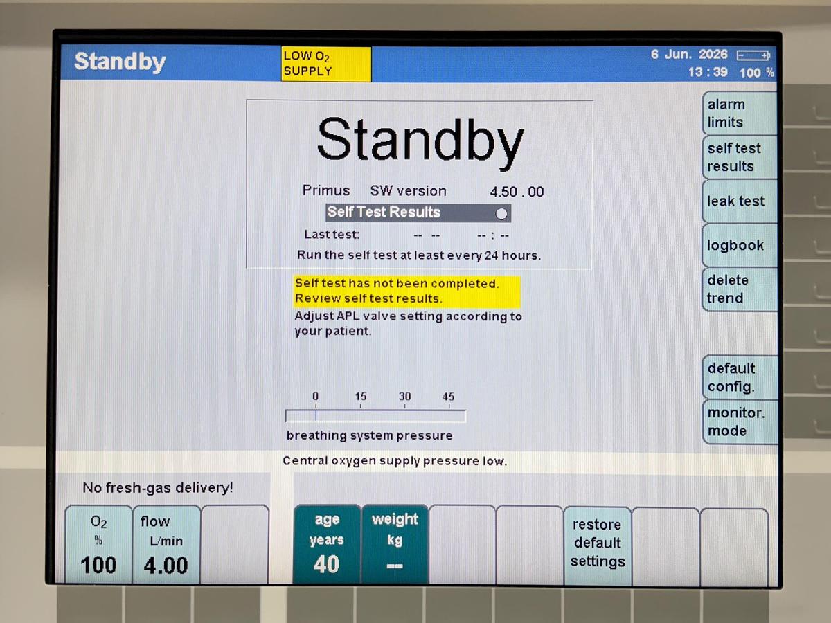 Used Dräger Primus Infinity REF: 8607500-38 YOM: 2014
