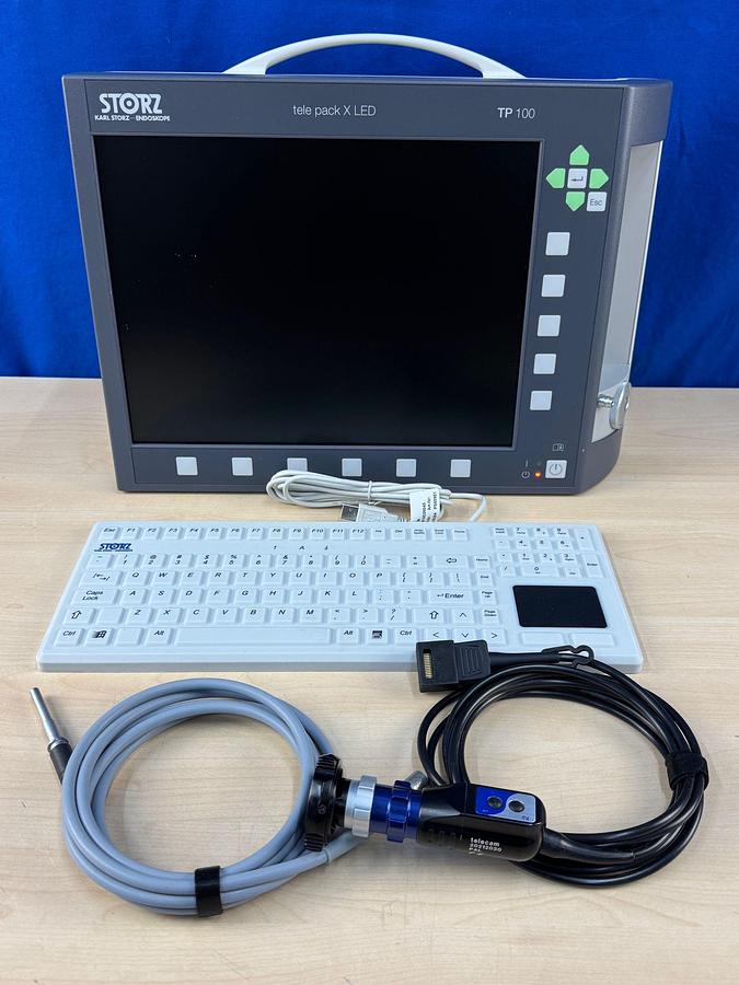 Used Karl Storz Tele Pack X LED TP 100 SN: ZU3890 Include  Karl Storz Tele Cam  SN: PT864874-H Karl Storz Light Cable And Keyboard
