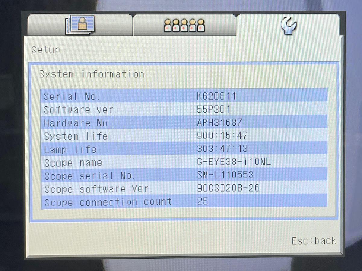 Used Pentax Scope Model: G-EYE38-i 10NL, Pentax Scope Model: G-EYE38-i 10NL, Colonoscope, YOM: 2019, 25 Times Used.