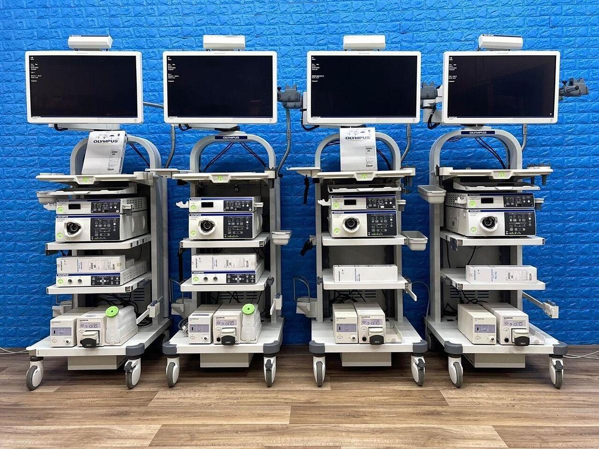 Used OLYMPUS CV-290 CLV-290 Complete Towers with 290 HD Gastro and 290 HD Long colonoscope Endoscopy Processor