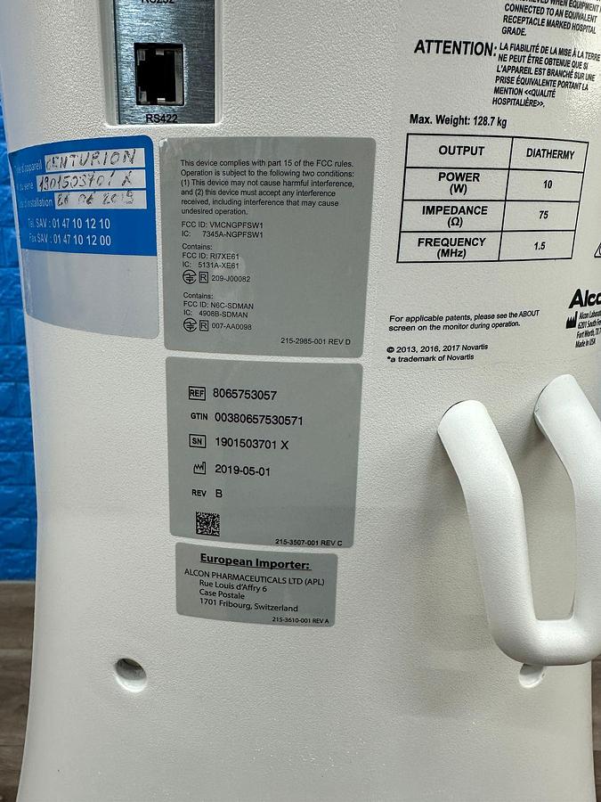 Used Alcon Centurion  YOM: 2019